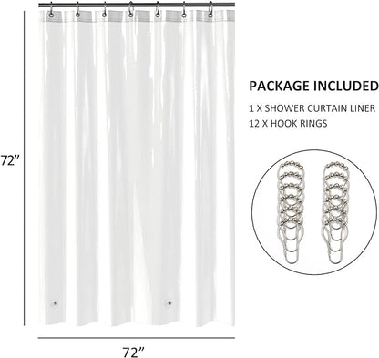 LOVTEX 8G Heavy Duty Clear Shower Curtain Liner