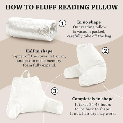 LOVTEX Reading Pillow with Removable Cover