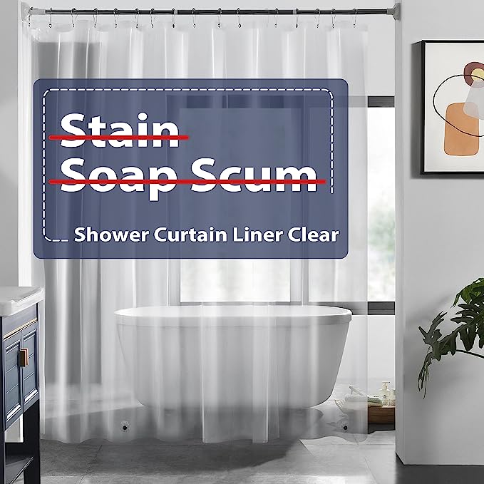 LOVTEX 4G Clear Shower Curtain Liner with Magnets